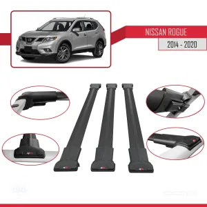 Nissan Rogue 2014-2020 Arası ile Uyumlu FLY Model Ara Atkı Tavan Barı SİYAH 3 ADET BAR thumb 5