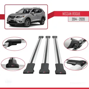 Nissan Rogue 2014-2020 Arası ile Uyumlu FLY Model Ara Atkı Tavan Barı GRİ 3 ADET BAR thumb 5