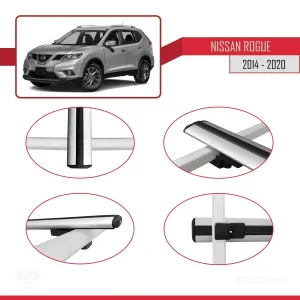 Nissan Rogue 2014-2020 Arası ile uyumlu Basic Model Ara Atkı Tavan Barı GRİ 3 ADET thumb 4