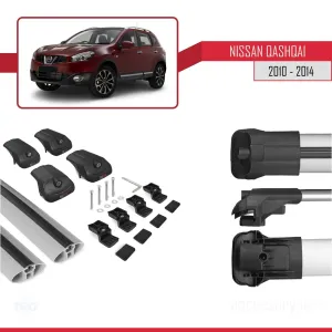 Nissan Qashqai 2010-2014 Arası ile uyumlu ACE-1 Ara Atkı Tavan Barı GRİ thumb 5