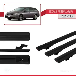 Nissan Primera (W12) 2002-2007 Arası ile uyumlu Basic Model Ara Atkı Tavan Barı SİYAH 3 ADET thumb 3