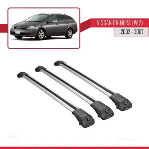 Nissan Primera (W12) 2002-2007 Arası ile uyumlu ACE-1 Ara Atkı Tavan Barı GRİ 3 ADET BAR - Görsel 3