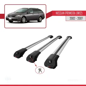 Nissan Primera (W12) 2002-2007 Arası ile uyumlu ACE-1 Ara Atkı Tavan Barı GRİ 3 ADET BAR - Görsel 4