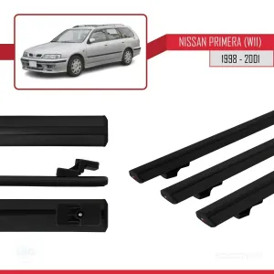 Nissan Primera (W11) 1998-2001 Arası ile uyumlu Basic Model Ara Atkı Tavan Barı SİYAH 3 ADET - Görsel 3