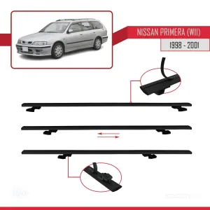 Nissan Primera (W11) 1998-2001 Arası ile uyumlu Basic Model Ara Atkı Tavan Barı SİYAH 3 ADET - Görsel 5