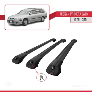Nissan Primera (W11) 1998-2001 Arası ile uyumlu ACE-1 Ara Atkı Tavan Barı SİYAH 3 ADET BAR thumb 4
