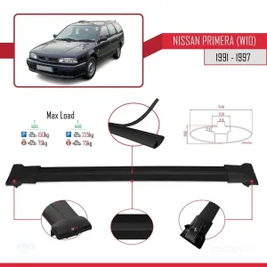 Nissan Primera (W10) 1991-1997 Arası ile Uyumlu FLY Model Ara Atkı Tavan Barı SİYAH thumb 4