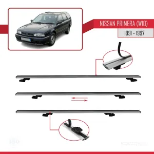 Nissan Primera (W10) 1991-1997 Arası ile uyumlu Basic Model Ara Atkı Tavan Barı GRİ 3 ADET thumb 5