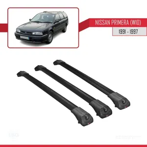Nissan Primera (W10) 1991-1997 Arası ile uyumlu ACE-1 Ara Atkı Tavan Barı SİYAH 3 ADET BAR - Görsel 3