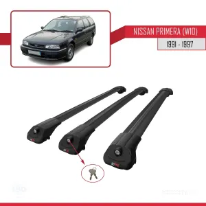 Nissan Primera (W10) 1991-1997 Arası ile uyumlu ACE-1 Ara Atkı Tavan Barı SİYAH 3 ADET BAR - Görsel 4