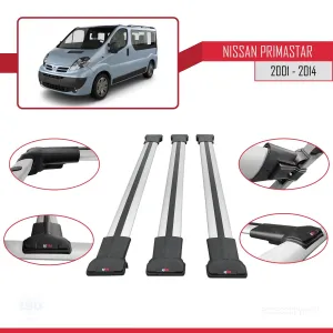 Nissan Primastar 2001-2014 Arası ile uyumlu FLY Model Ara Atkı Tavan Barı GRİ 3 ADET BAR thumb 5