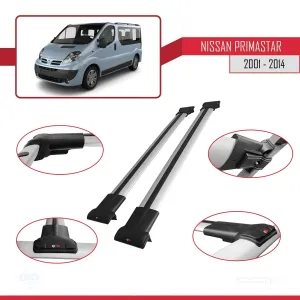 Nissan Primastar 2001-2014 Arası ile uyumlu FLY Model Ara Atkı Tavan Barı GRİ thumb 5