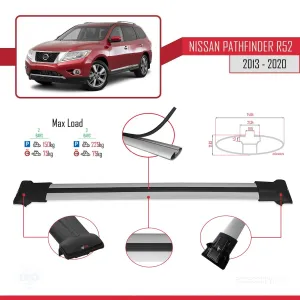 Nissan Pathfinder (R52) 2013-2020 Arası ile uyumlu FLY Model Ara Atkı Tavan Barı GRİ thumb 4
