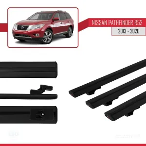 Nissan Pathfinder (R52) 2013-2020 Arası ile uyumlu Basic Model Ara Atkı Tavan Barı SİYAH 3 ADET thumb 3