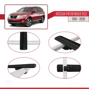 Nissan Pathfinder (R52) 2013-2020 Arası ile uyumlu Basic Model Ara Atkı Tavan Barı SİYAH 3 ADET thumb 4