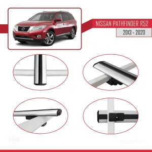 Nissan Pathfinder (R52) 2013-2020 Arası ile uyumlu Basic Model Ara Atkı Tavan Barı GRİ 3 ADET thumb 4