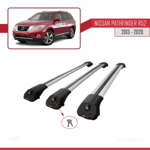 Nissan Pathfinder (R52) 2013-2020 Arası ile uyumlu ACE-1 Ara Atkı Tavan Barı GRİ 3 ADET BAR thumb 4