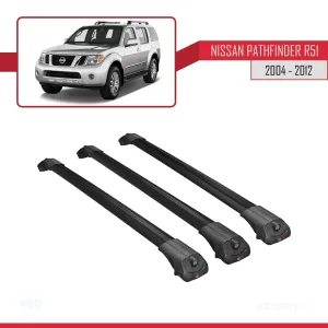 Nissan Pathfinder (R51) 2004-2012 Arası ile uyumlu ACE-1 Ara Atkı Tavan Barı SİYAH 3 ADET BAR thumb 3