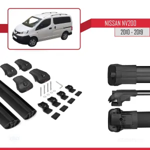 Nissan NV200 2010-2019 Arası ile uyumlu ACE-1 Ara Atkı Tavan Barı SİYAH thumb 5