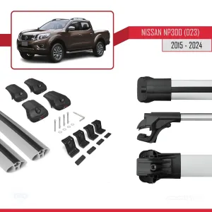 Nissan NP300 (D23) 2015 ve Sonrası ile uyumlu ACE-1 Ara Atkı Tavan Barı GRİ thumb 5