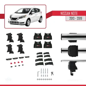 Nissan Note Versa 2013-2019 Arası ile uyumlu ACE-4 Ara Atkı Tavan Barı GRİ - Görsel 4