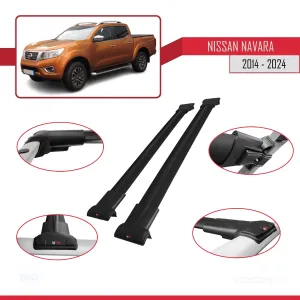 Nissan Navara 2014 ve Sonrası ile Uyumlu FLY Model Ara Atkı Tavan Barı SİYAH thumb 4