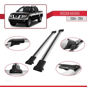 Nissan Navara 2004-2014 Arası ile uyumlu FLY Model Ara Atkı Tavan Barı GRİ thumb 5