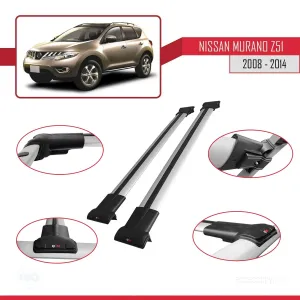Nissan Murano (Z51) 2008-2014 Arası ile uyumlu FLY Model Ara Atkı Tavan Barı GRİ thumb 5