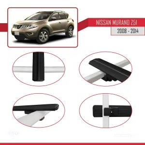 Nissan Murano (Z51) 2008-2014 Arası ile uyumlu Basic Model Ara Atkı Tavan Barı SİYAH 3 ADET thumb 4