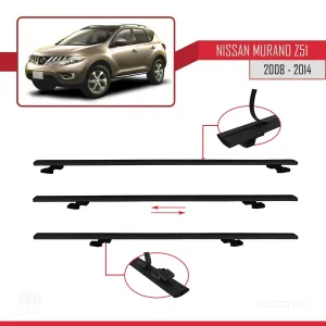 Nissan Murano (Z51) 2008-2014 Arası ile uyumlu Basic Model Ara Atkı Tavan Barı SİYAH 3 ADET thumb 5
