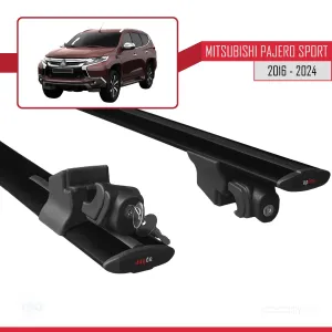Mitsubishi Pajero Sport (MK3) 2016 ve Sonrası ile uyumlu HOOK Model Anahtar Kilitli Ara Atkı Tavan Barı SİYAH thumb 5