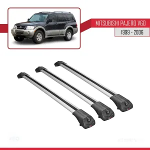 Mitsubishi Pajero (V60) 5 Kapı 1999-2006 Arası ile uyumlu ACE-1 Ara Atkı Tavan Barı GRİ 3 ADET BAR thumb 3
