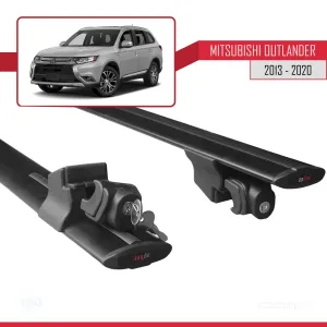 Mitsubishi Outlander 2013-2020 Arası ile uyumlu HOOK Model Anahtar Kilitli Ara Atkı Tavan Barı SİYAH thumb 5