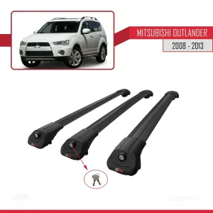 Mitsubishi Outlander 2008-2013 Arası ile uyumlu ACE-1 Ara Atkı Tavan Barı SİYAH 3 ADET BAR thumb 4