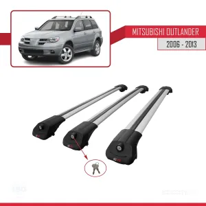 Mitsubishi Outlander 2006-2013 Arası ile uyumlu ACE-1 Ara Atkı Tavan Barı GRİ 3 ADET BAR - Görsel 4