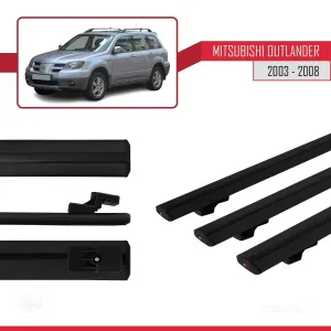 Mitsubishi Outlander 2003-2008 Arası ile uyumlu Basic Model Ara Atkı Tavan Barı SİYAH 3 ADET thumb 3