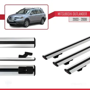 Mitsubishi Outlander 2003-2008 Arası ile uyumlu Basic Model Ara Atkı Tavan Barı GRİ 3 ADET thumb 3