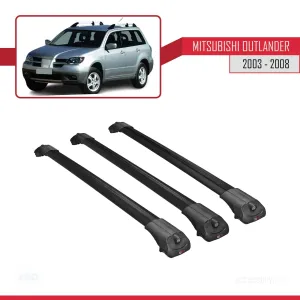 Mitsubishi Outlander 2003-2008 Arası ile uyumlu ACE-1 Ara Atkı Tavan Barı SİYAH 3 ADET BAR thumb 3