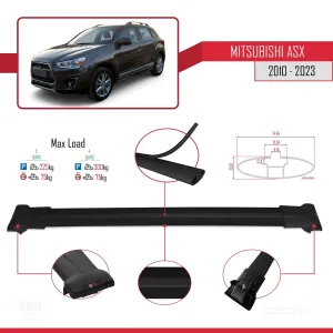 Mitsubishi ASX 2010-2023 Arası ile Uyumlu FLY Model Ara Atkı Tavan Barı SİYAH 3 ADET BAR thumb 4