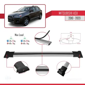 Mitsubishi ASX 2010-2023 Arası ile Uyumlu FLY Model Ara Atkı Tavan Barı GRİ 3 ADET BAR thumb 4