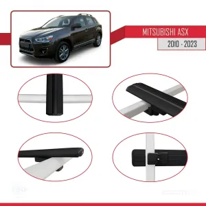 Mitsubishi ASX 2010-2023 Arası ile uyumlu Basic Model Ara Atkı Tavan Barı SİYAH 3 ADET thumb 4