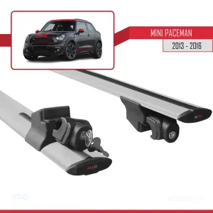 Mini Paceman 2013-2016 Arası ile uyumlu HOOK Model Anahtar Kilitli Ara Atkı Tavan Barı GRİ thumb 5
