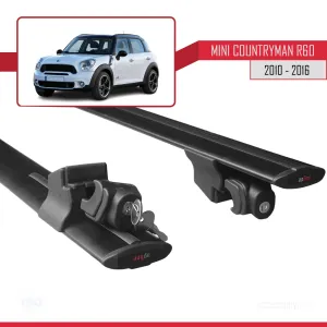 Mini Countryman R60 2010-2016 Arası ile uyumlu HOOK Model Anahtar Kilitli Ara Atkı Tavan Barı SİYAH - Görsel 5