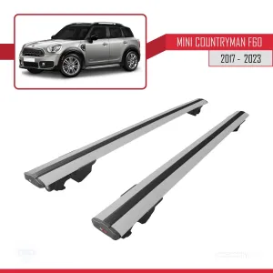 Mini Countryman (F60) 2017-2023 Arası ile uyumlu HOOK Model Anahtar Kilitli Ara Atkı Tavan Barı GRİ thumb 4