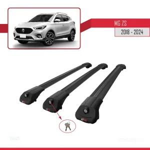 MG ZS 2018 ve Sonrası ile Uyumlu ACE-1 Ara Atkı Tavan Barı SİYAH 3 ADET BAR - Görsel 4