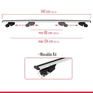 MG HS 2018 ve Sonrası ile uyumlu HOOK Model Anahtar Kilitli Ara Atkı Tavan Barı GRİ - Görsel 3