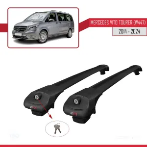 Mercedes Vito Tourer (W447) 2014 ve Sonrası ile uyumlu ACE-1 Ara Atkı Tavan Barı SİYAH thumb 4