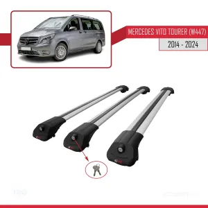 Mercedes Vito Tourer (W447) 2014 ve Sonrası ile uyumlu ACE-1 Ara Atkı Tavan Barı GRİ 3 ADET BAR thumb 4