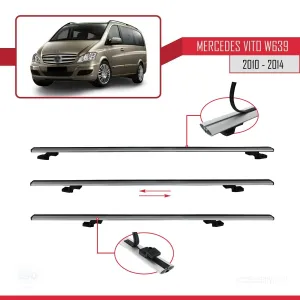 Mercedes Vito (W639) 2010-2014 Arası ile uyumlu Basic Model Ara Atkı Tavan Barı GRİ 3 ADET thumb 5