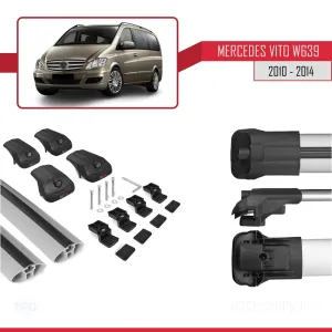 Mercedes Vito (W639) 2010-2014 Arası ile uyumlu ACE-1 Ara Atkı Tavan Barı GRİ thumb 5